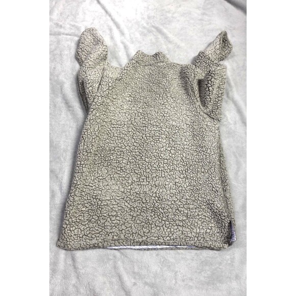 USA Palm Reversible 1/4 Zip Pullover Women Large Sherpa Gray Black L/XL - Picture 5 of 7